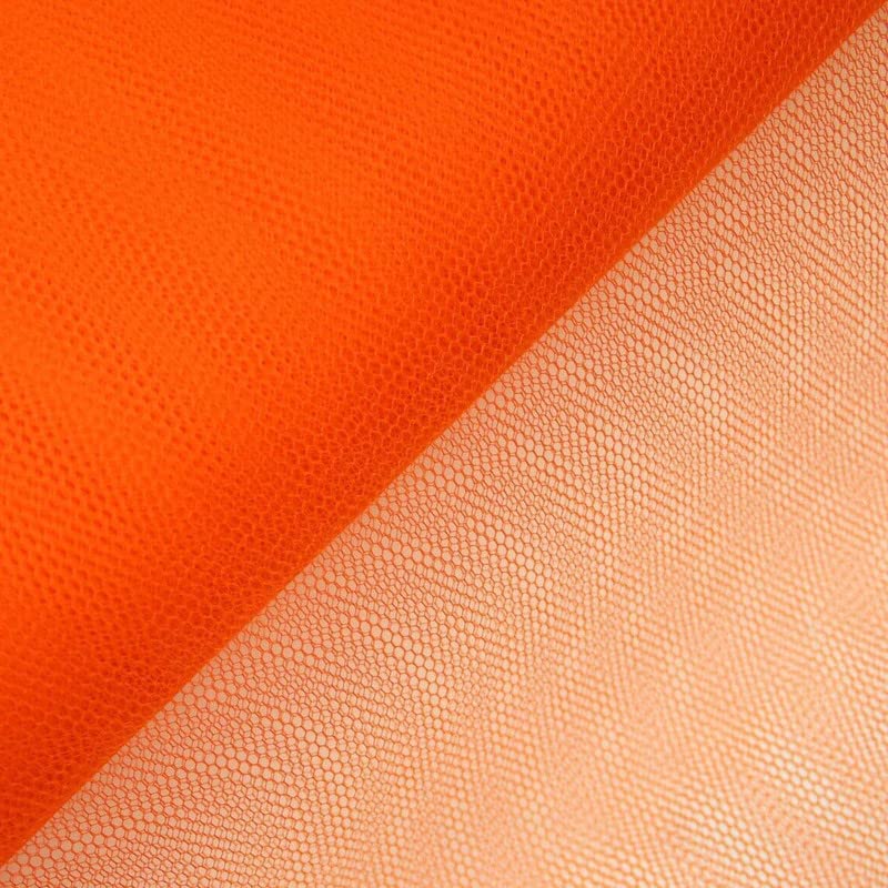 50 Colours Premium Quality Tutu Bridal Dress Stiff Net Fabric Tulle Material 60" (1 Metre, Orange 5977)