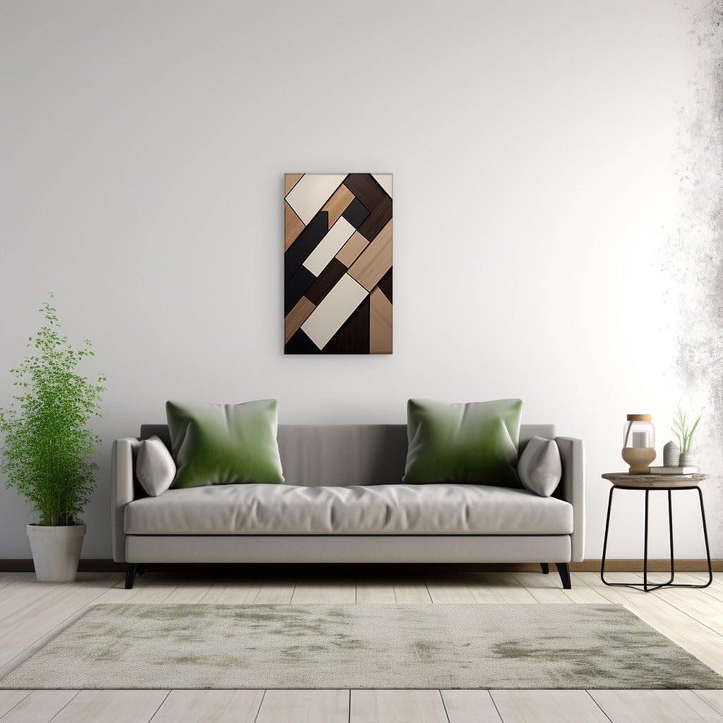 Canvas for Living room. A Tapestry of Timber: Discover the Artful Arrangement of Wood in a Dynamic Diagonal Display, 27 x 18 inch Canvas Wall Art - Modern Home Decor - 69x46 cm (27x18 inch)