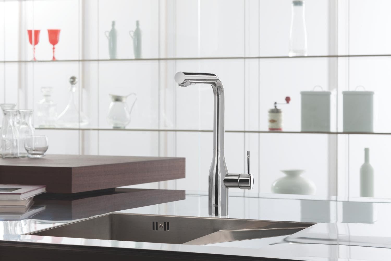 GROHE Essence Monomando de fregadero 1/2", Teleducha extraíble con 2 chorros, Cromo, 30270000