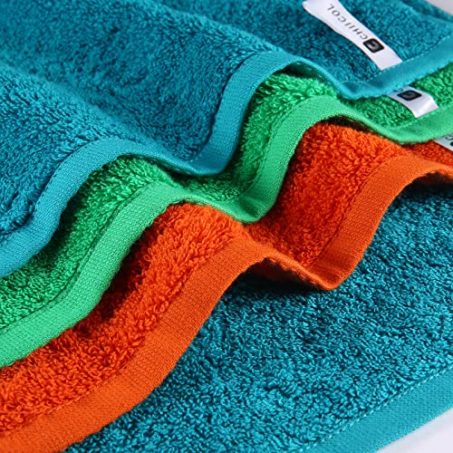 Chiicol Cotton Wash Cloths Absorbent Bath Washcloths For Body And Face - Hotel Towels For Bathroom In Bulk. Durable,Soft Bath Rags, Wash Rag (Multicolor) #TOP1