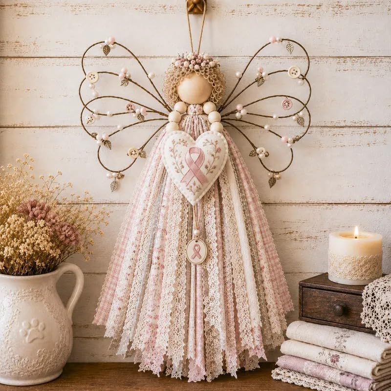 Handmade Angel Fabric Hanging DIY Kit, Angel Craft Kit Wall Weaving for Home Wall Decor Christmas Gift