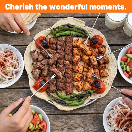 Image of 6 Pcs Fondue Set,Fondue Forks for Cheese and Chocolate Fondue, Heat Resistant Handles with Color Coding, Ideal for Dinner Parties and Outdoor Gatherings, 23 cm Length