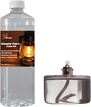 Firefly Biodegradable, Kosher Candle and Lamp Oil + 3-Ounce Refillable Glass Liquid Candle