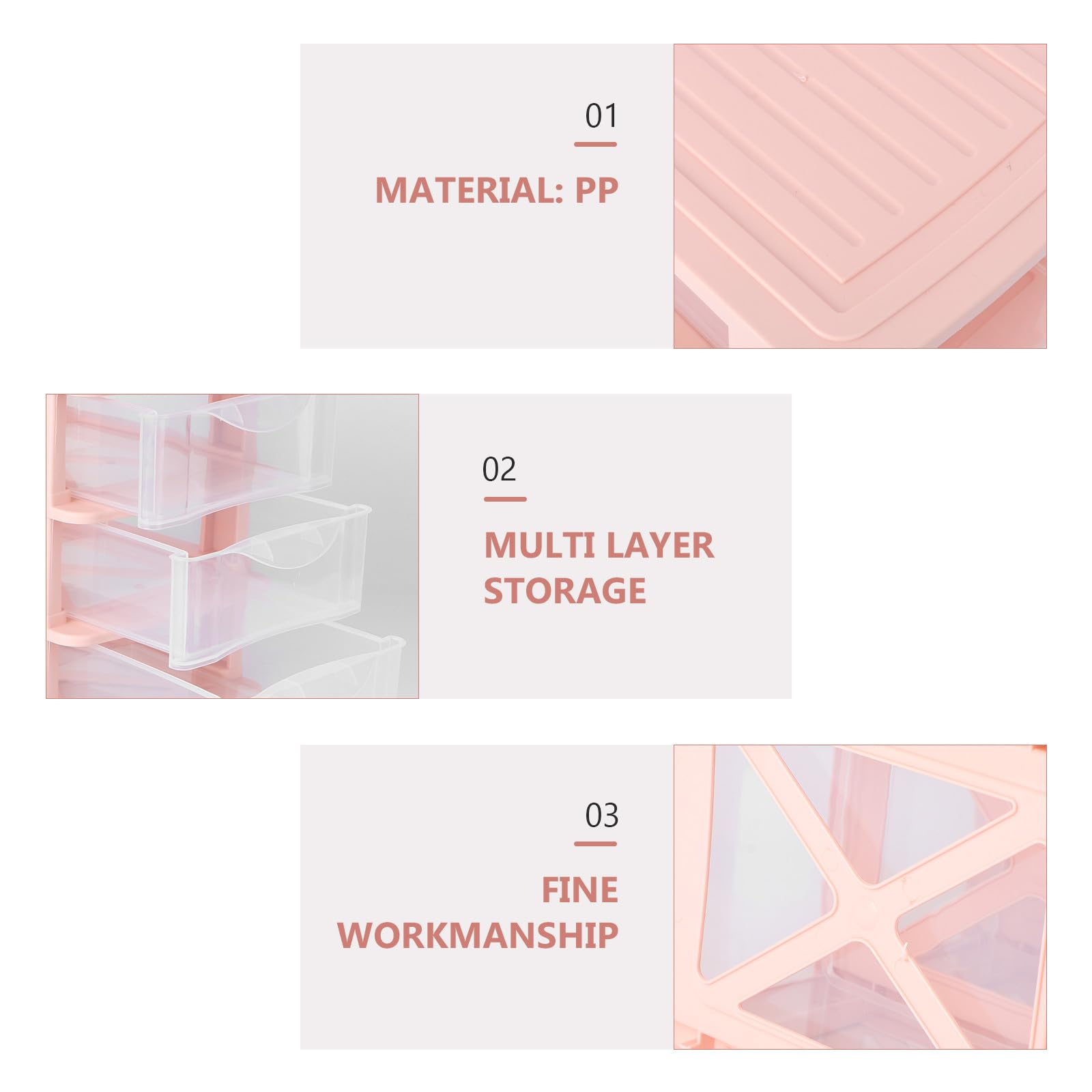 Organizer Cosmetici Trasparente Da Scrivania 4 Cassetti in Plastica Pp, Scatola Portaoggetti Salvaspazio Per Trucco e Accessori, Mobiletto Organizzatore Multifunzionale Per Casa e Ufficio