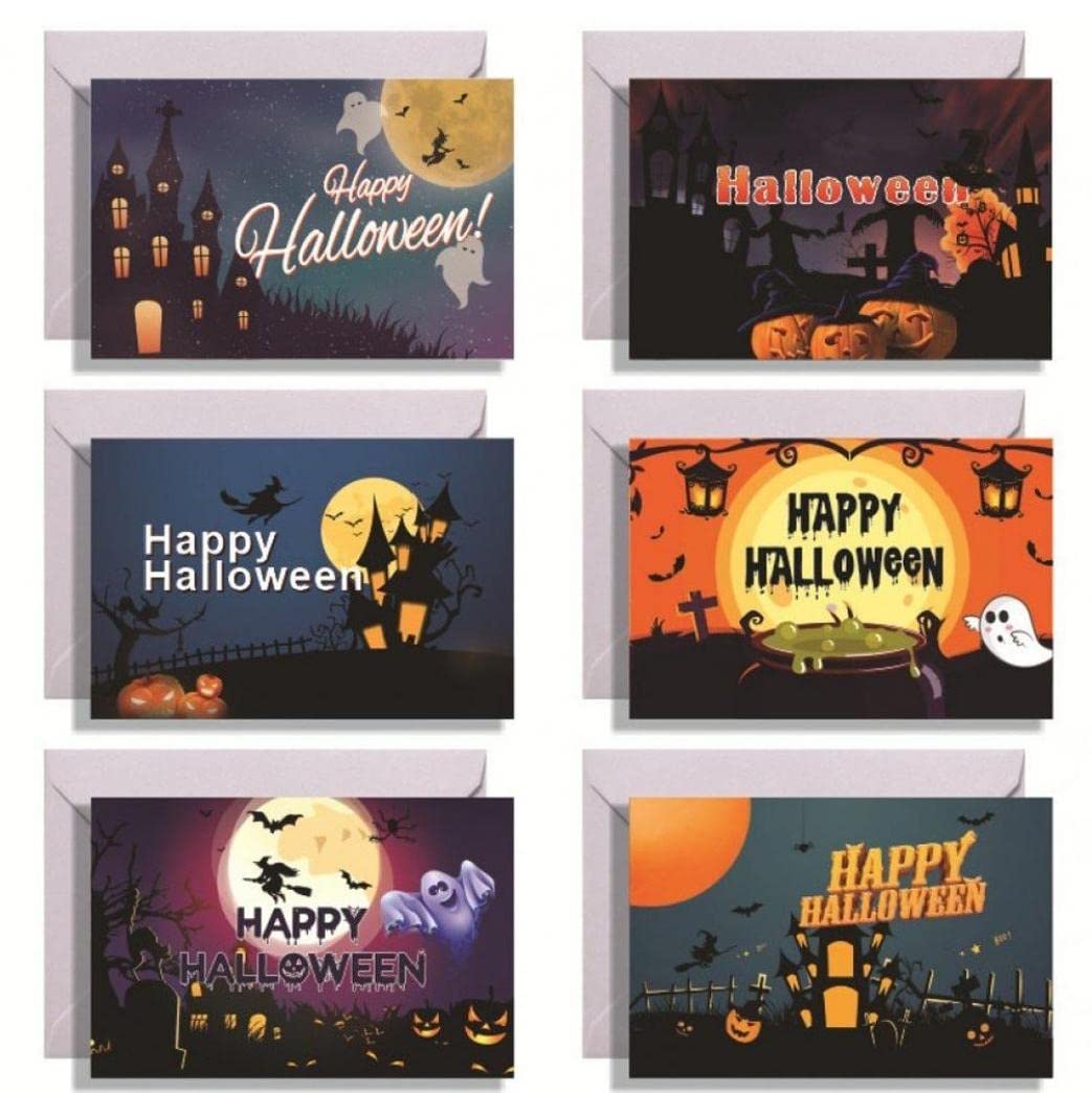 Cartes De Noël & Halloween Avec Enveloppes Et Stickers | Cartes Vierges à Personnaliser Pour La Famille, Les Amis, Les Enfants - 8