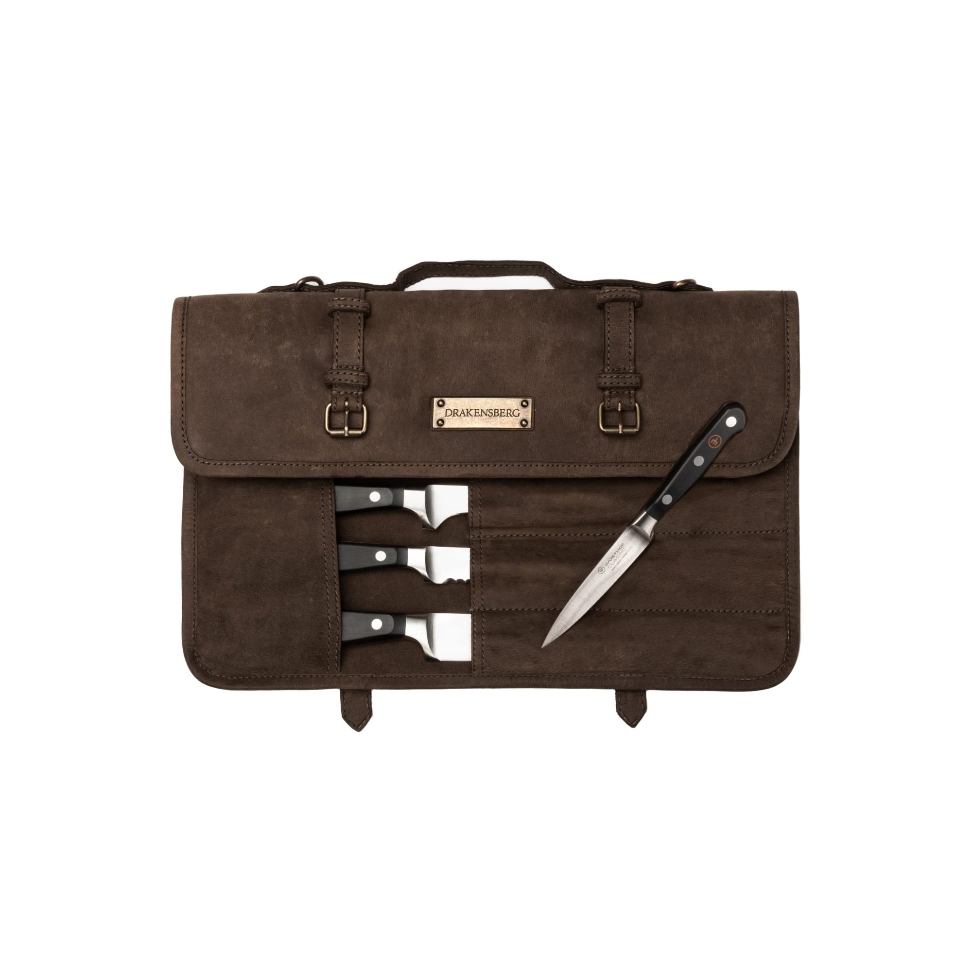 DRAKENSBERG Messertasche 'Blade' - Universal Etui für Koch-Messer aus Meisterhand, Profi-Qualität, nachhaltig, Büffel-Leder, Dunkel-Braun, DR00398
