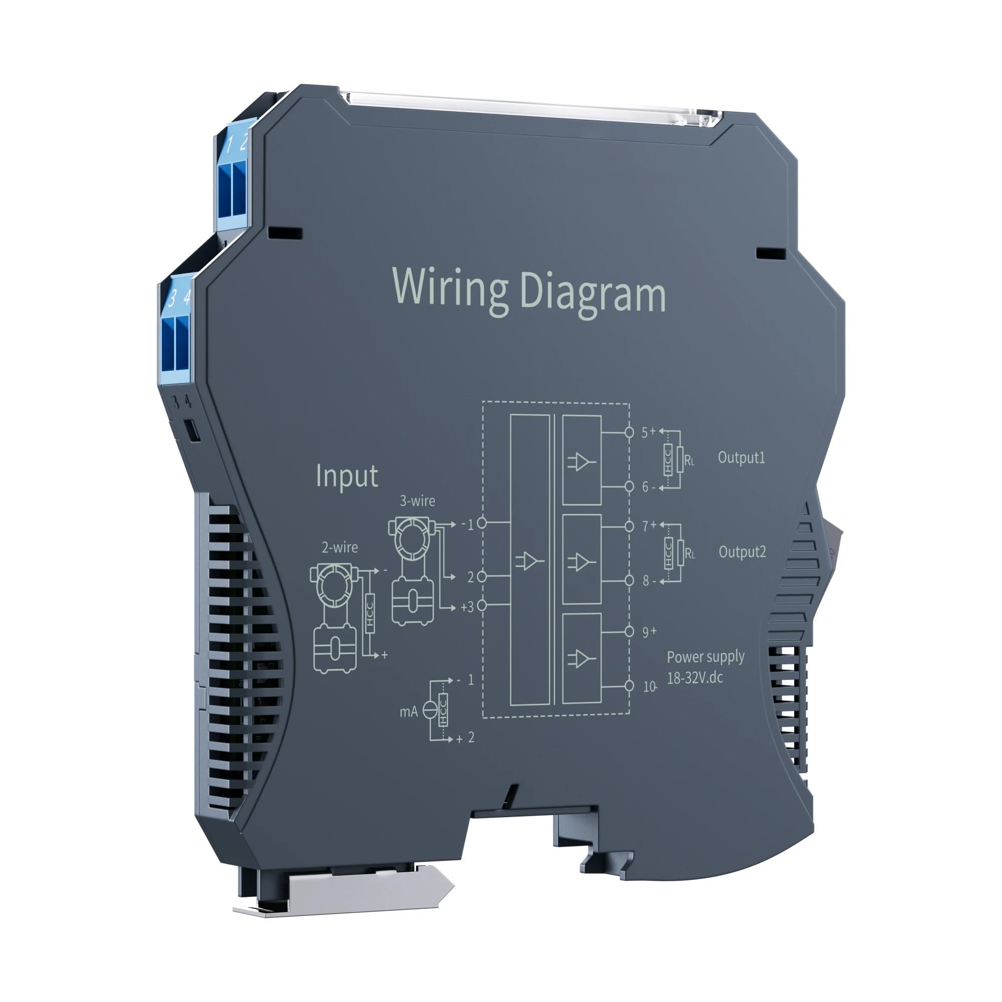 Isolateur de signal 4-20 mA, 0-10 V, 0-5 V, 0-10 mA, isolateur de signal analogique, 1 entrée, 1 sortie, 2 sorties, convertisseur de signal de tension CC (GLT-B, INPUT 4-20MA_1 IN 3 OUT_OUTPUT 0-10V)