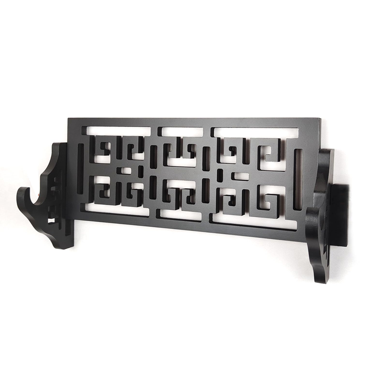 Hjhuua Black 1 1-4Tier/Black Wall-Mounted Sword Stand,Hollow Sword Rack,Multi-Function Decorative Stands,Wooden Sword Display Rack For Katana,Flute,Samurai Sword,Bokken