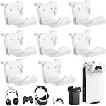 KUNSLUCK 4 Pack Controller Wall Mount for PS5, Xbox, Switch Controller, Wall Mount Stand for Controller&Headset, Adhesive/Screws Installation (White)
