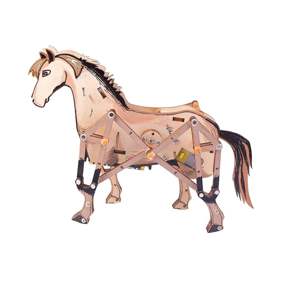 Amazon | TISHITA 3D メカニカル 馬 ウッドクラフト 馬 モデル