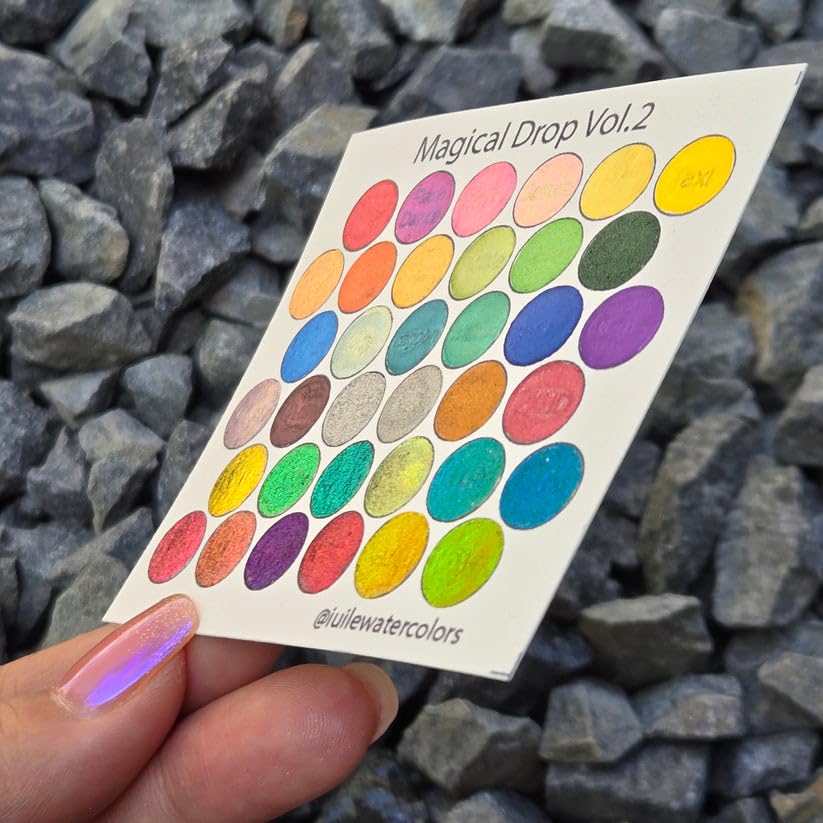 IUILE Handmade Watercolor Paints - Magical Drop Tiny Sampler Tin Set Vol. 2 (36 colors)