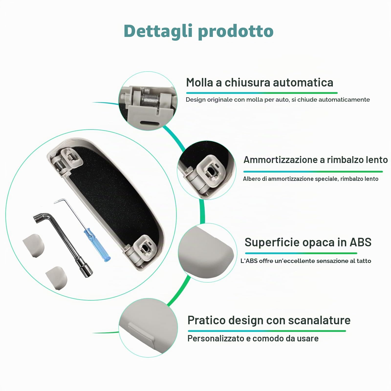 GAFAT Compatibile con Volvo XC40 XC60 XC90 V60 V90 S60 S90 2018-2025 2026 2027 Custodia Occhiali, Porta Occhiali da Sole, interni Scatola Portaoggetti Organizer Accessori (Grigio)