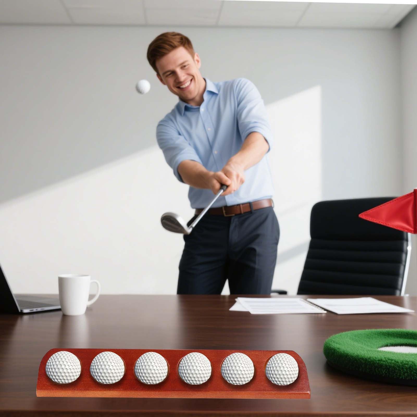Kaxenig Présentoir De Balles De Golf, Collection Balles De Golf Support 6 Trous, Support De Rangement pour Club Décoration Murale Salon Bureau Organisation