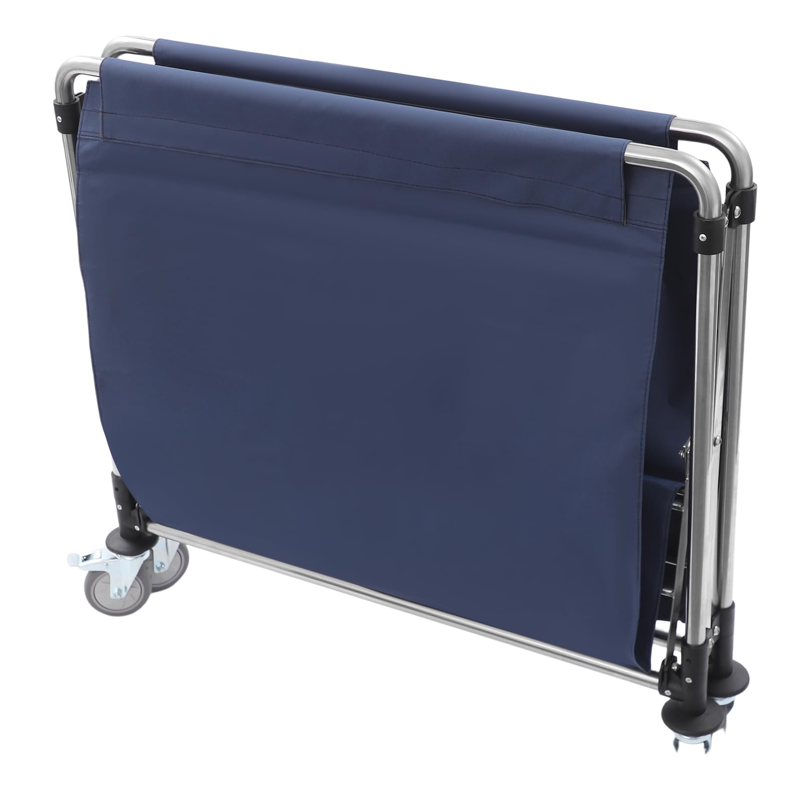 WooDerson Carrito de lavandería plegable, carrito de lavandería comercial con ruedas, cesta de la ropa de acero inoxidable con bolsa de tela Oxford extraíble, capacidad de carga de 100 kg, gran