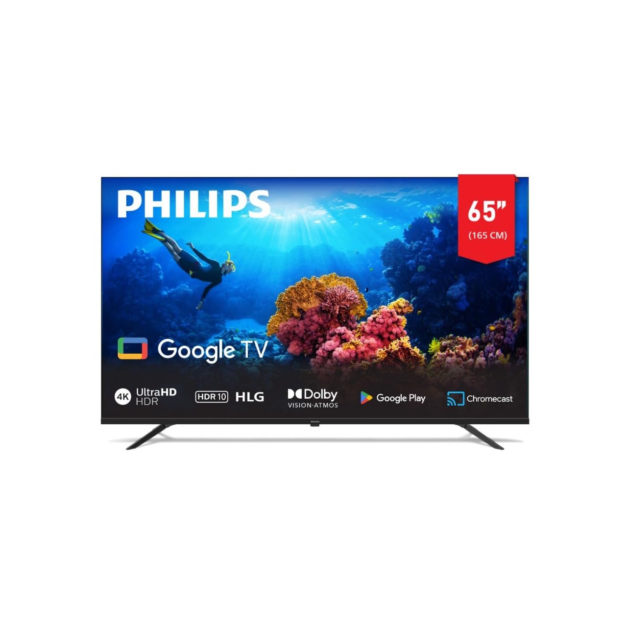 Philips 65inch 4K Smart Google TV 7100 series 65PUT7129/56, Dolby Vision + HDR 10, Google Voice Assistant, Youtube, Netflix, Shahid, 2024 Model, One Year Warranty