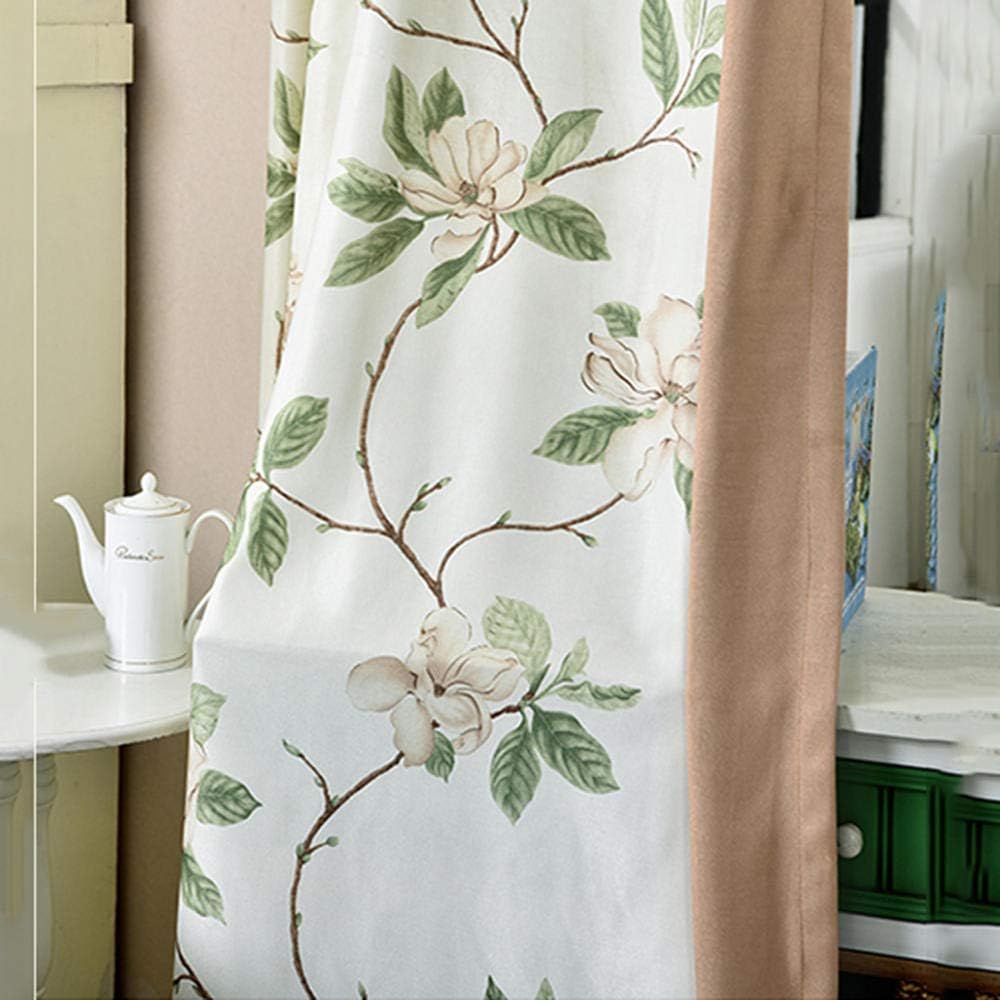 Drapes Blackout Printed Living Room Bedroom semi Tulle Floor Length 2 Pieces Curtain Hooks-4 × 2.7 m (W × H) × 2