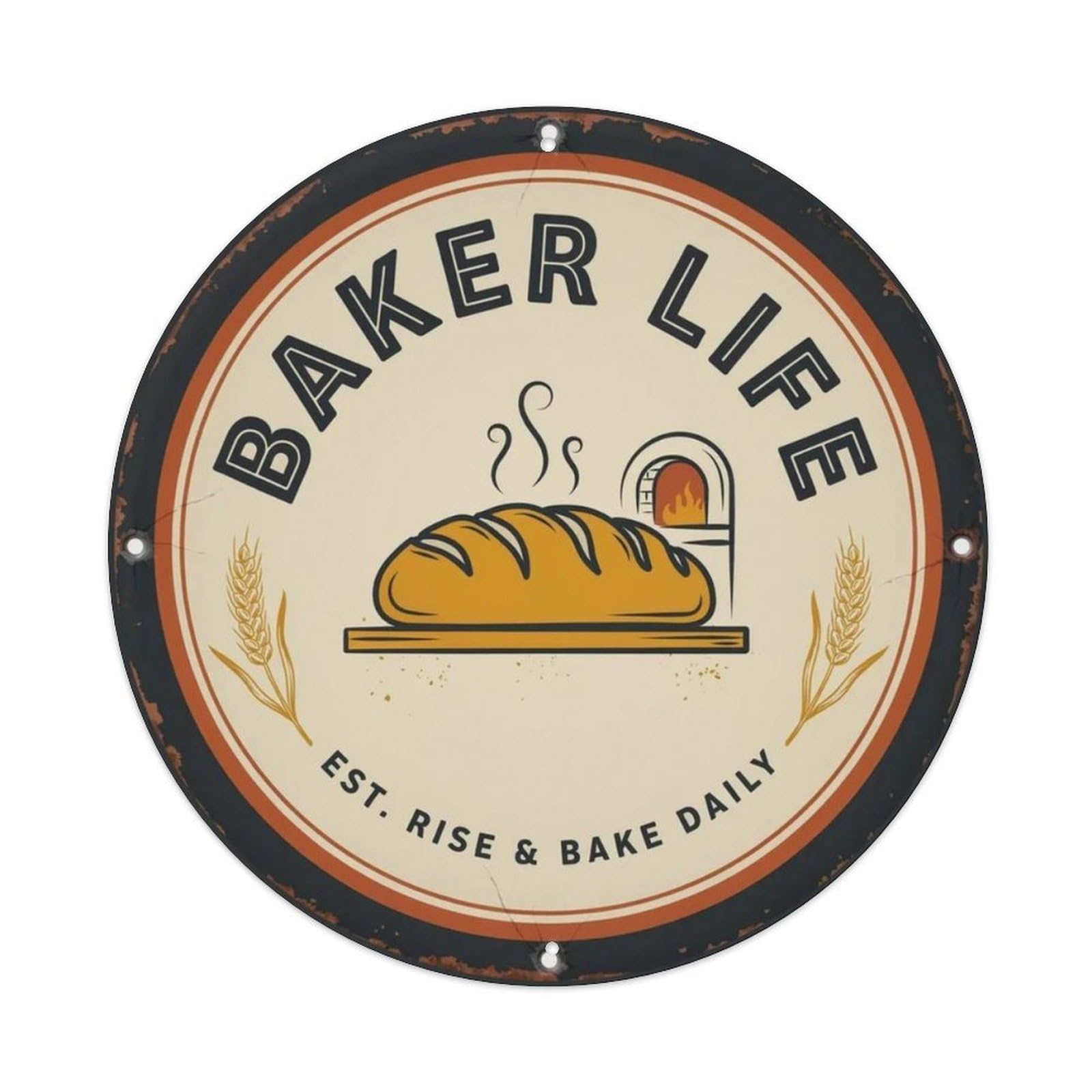 Lvalogy Style Baker Life Metal Tin Sign Plaque