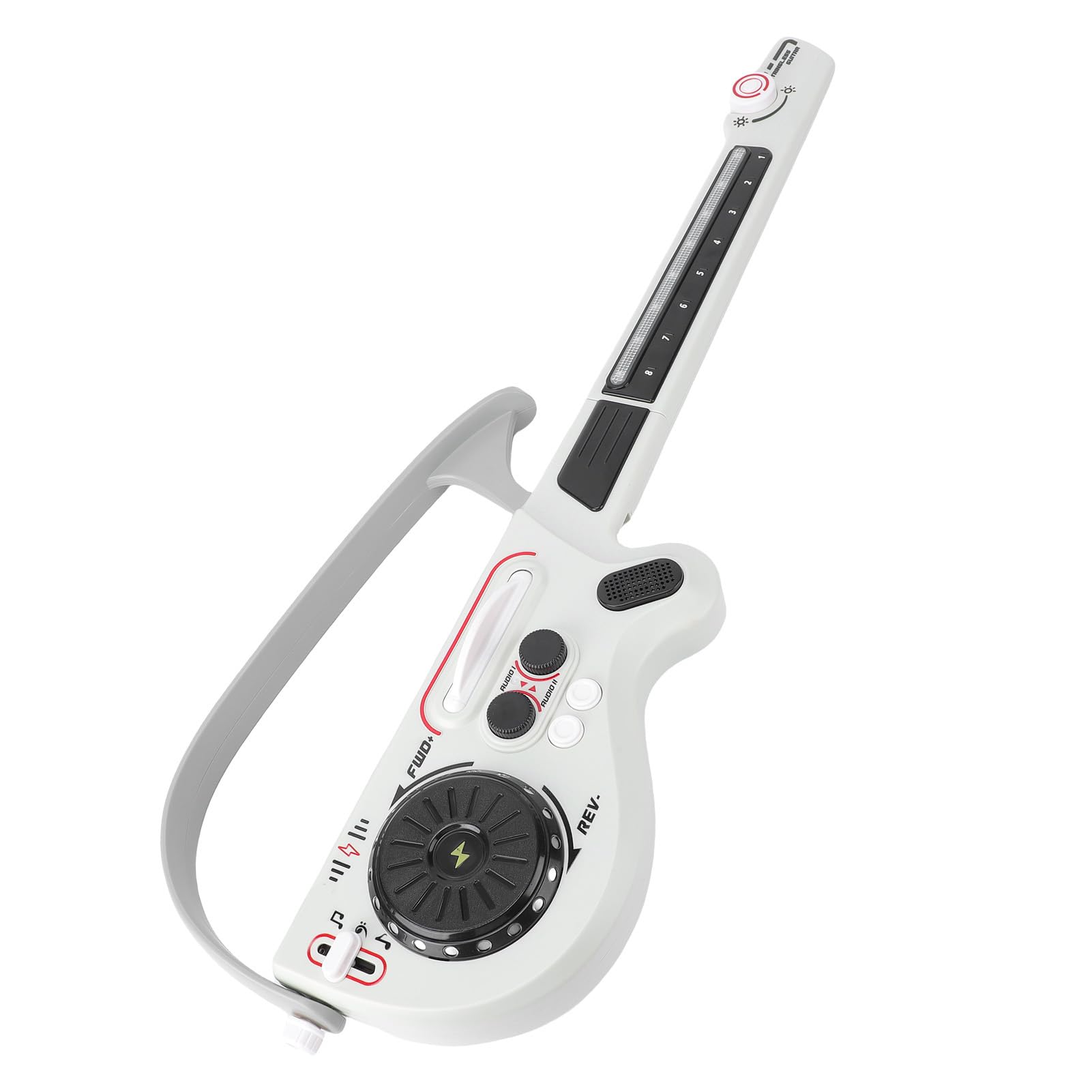 Sxhlseller Giocattolo per Chitarra Bluetooth per Bambini |Basso Elettronico Pieghevole Senza Corde con Tasti di per l'apprendimento Musicale (WHITE)