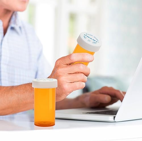 Miniatura 5 de Botellas de plástico para píldoras medicinales con tapas resistentes a los niños, empujar hacia abajo y girar, frasco de receta, recipiente para