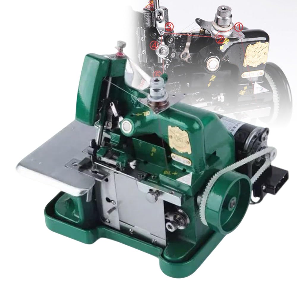 ShaiVrissian Overlocker Sewing Machine,Electronic Sewing Machine,3000 Stitches per Minute,Adjustable Stitch Length,For Mending,Fine Hemming,Upholstery and Stretch Knits Green