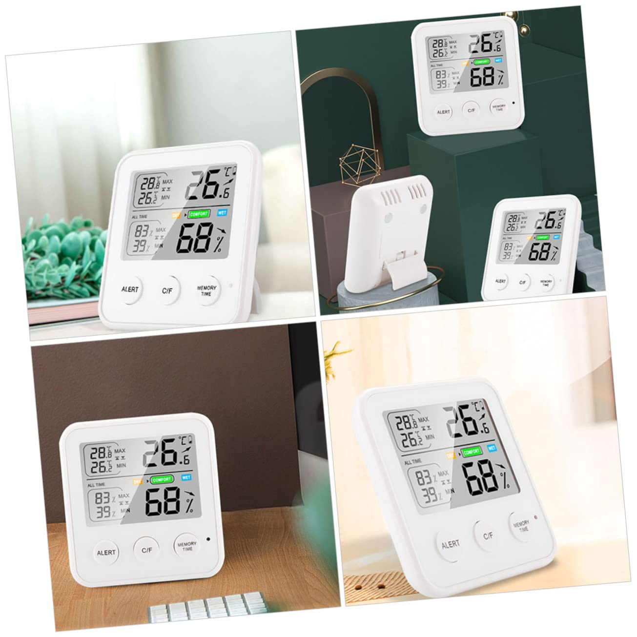 HANABASS 3piezas Digital De Temperatura y Humedad Higrómetro Interior Portátil Medidor De Precisión Para Hogar Oficina y Habitaciones Infantiles