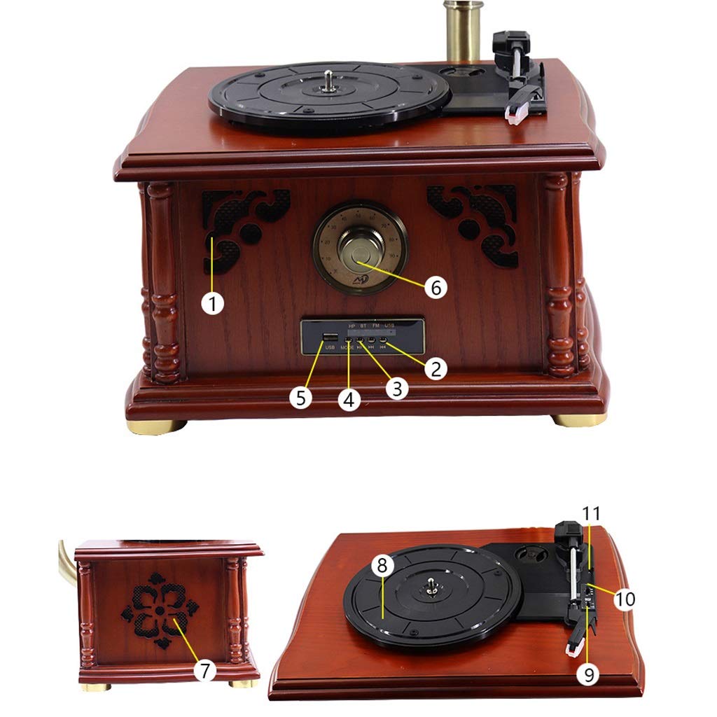 Vintage Bluetooth Lautsprecher mit Plattenspieler Design für Retro Musikerlebnis