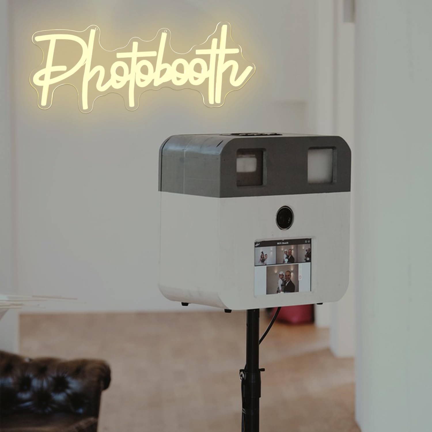 Neonowy znak do budki fotograficznej do dekoracji ścian, fotobudki, neonowe światła do fotobudki, do studia fotograficznego, oświetlenie LED, fotografia, podświetlane znaki na ślub, księgę gości