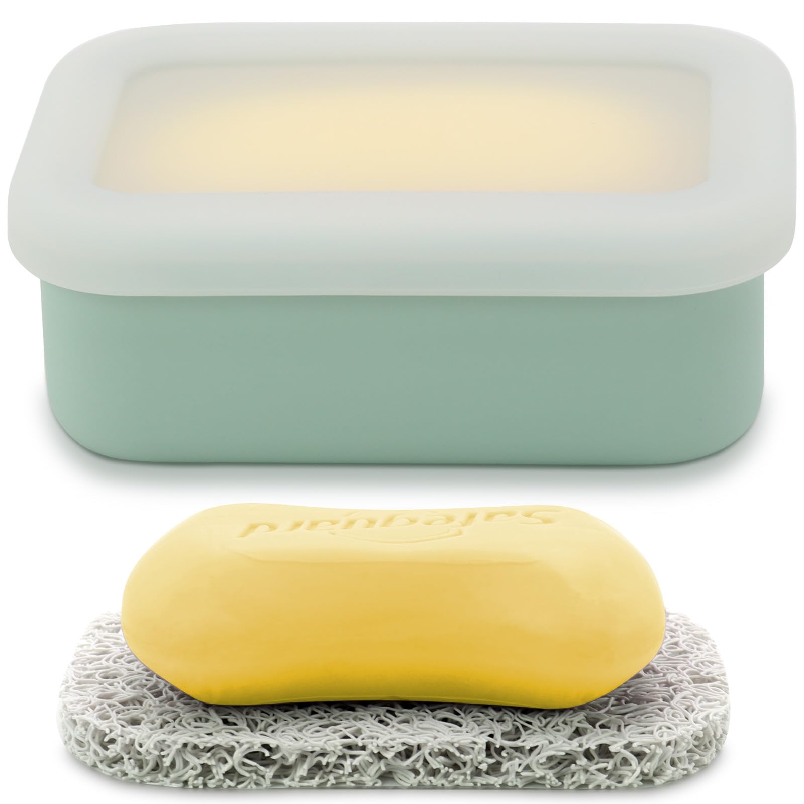 OLAMAR Portable Travel Soap Case with Draining Layer,Enhanced Leak Proof Silicone Travel Soap Container,Shatterproof Soap Holder for Traveling,