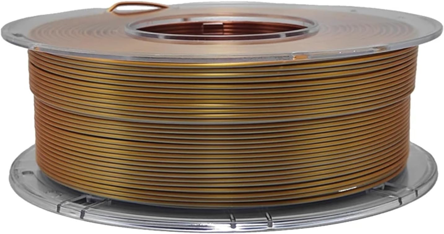 Compatible for Most FDM Printers – Silk PLA 3D Filament 1.75mm 1KG (2.2LBS), Gold/Silver/Copper Triple Colors