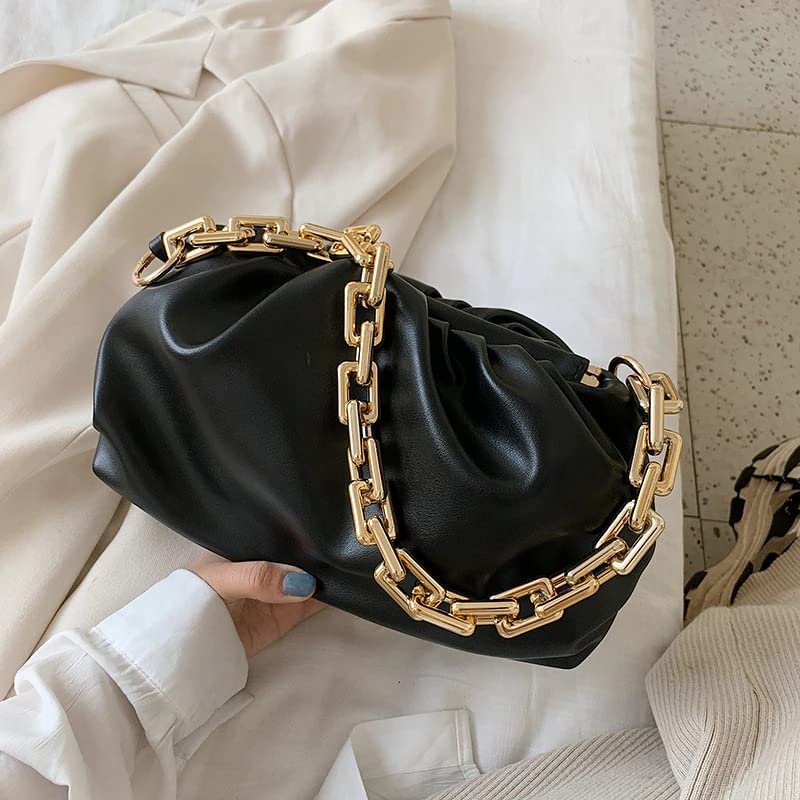 Image of Women's Cloud Shape Sling Bag Trendy Fashion Shoulder Bag Chain Handle Crossbody Bag for Girls