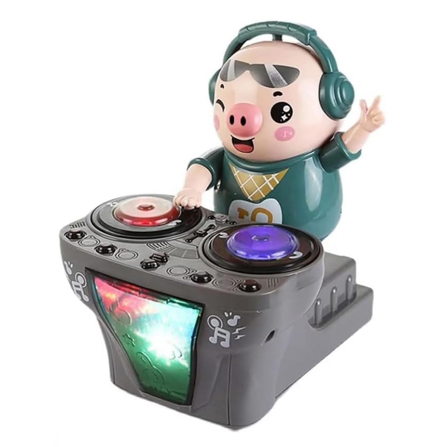 KOAVAE Electric Music Dj Swinging Piggy Toy, Funny Dancing Pig Toy with Colorful Light Swing Back and Forth, Rock and Roll Pig Toy with Music and Led Lights, Kids Toddler Birthday Gifts