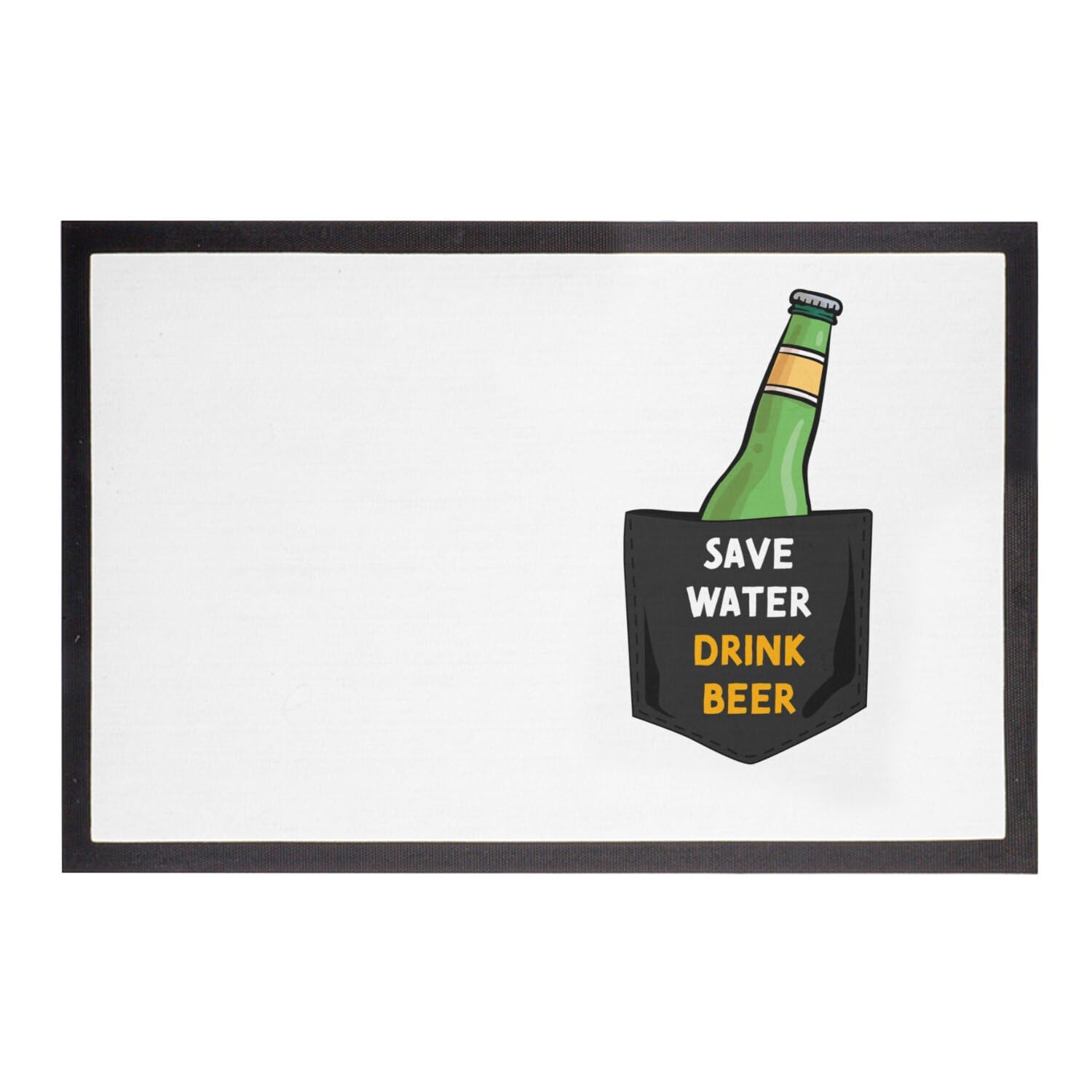 Paillasson Blanc original 75x50cm tapis d'entrée drôle Save Water Drink Beer pour maison