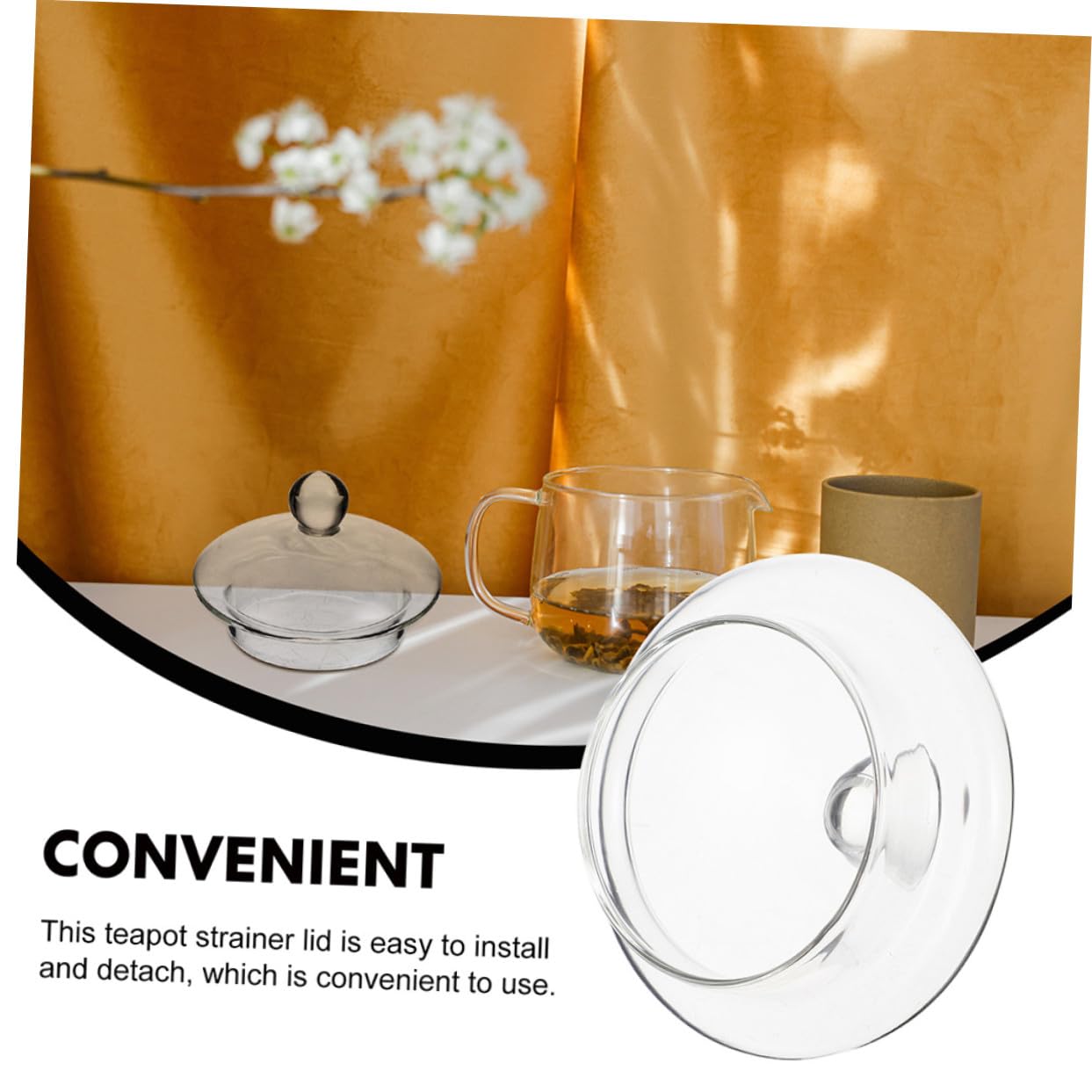 4 Tapas de Vidrio para Infusores de Té Suelto para Tetera