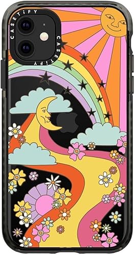 Vista 24 de CASETiFY Funda Impact para iPhone 11 - Moon Camping - Negro transparente