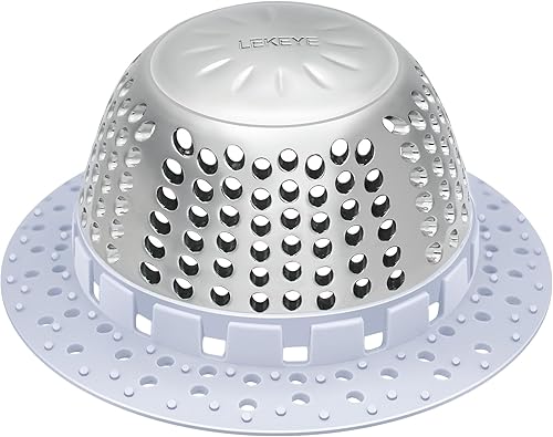 Miniatura 29 de LEKEYE Colector de pelo de drenaje de ducha, cubierta de drenaje de bañera/protector de drenaje para desagües emergentes y regulares (negro)