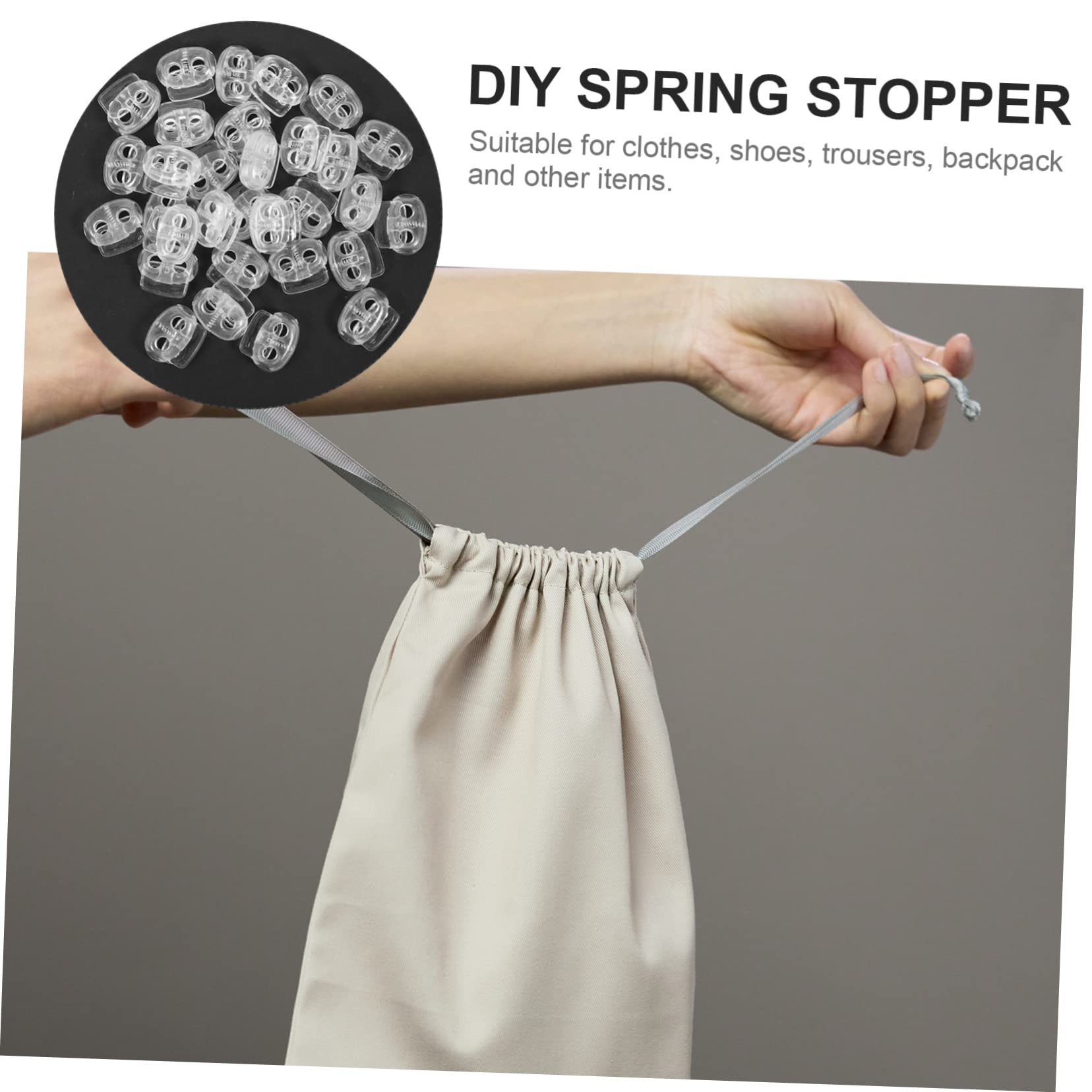 STOBOK 150stücke Kordelstopper Transparente Einstellbare Federstopper Für Kleidung Rucksäcke Lanyards Und -projekte Langlebig Und Vielseitig Einsetzbar Für Zugkordeln Und