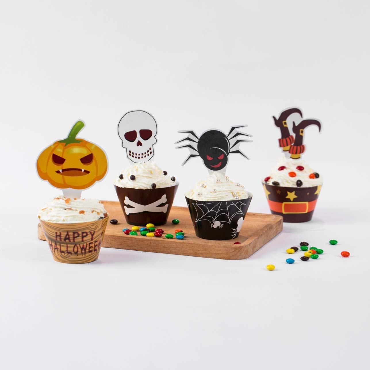 24 Décorations Cupcake Topper Halloween - Kit Gâteau Festif Pour Anniversaire Et Fête
