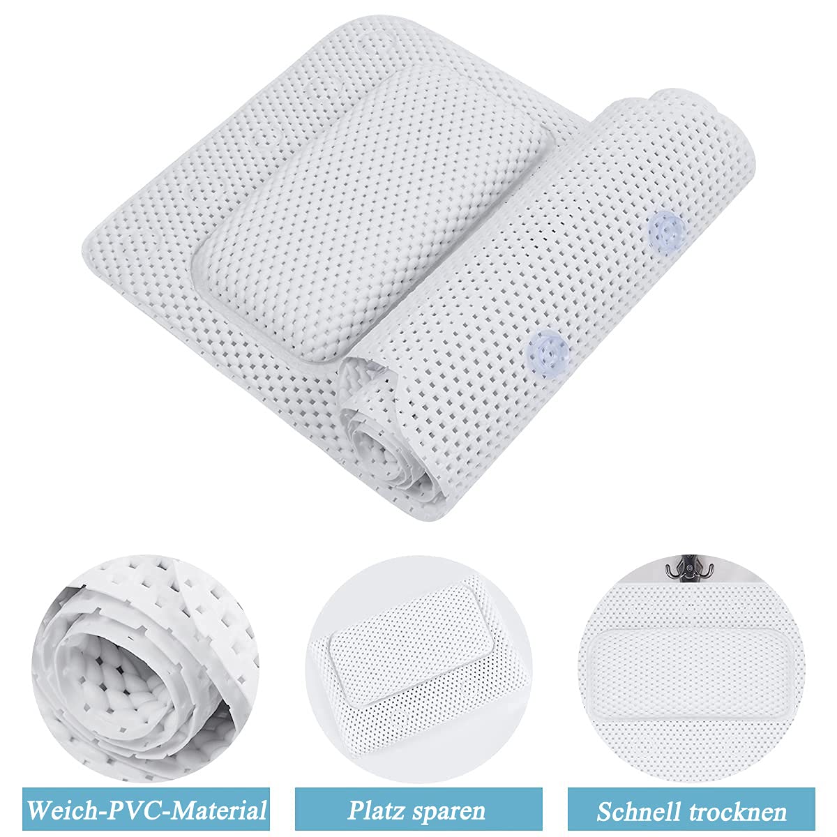 Cuscino Da Vasca Morbido Per Tutto Il Corpo - Supporto Schienale Antiscivolo Per Bagno Relax