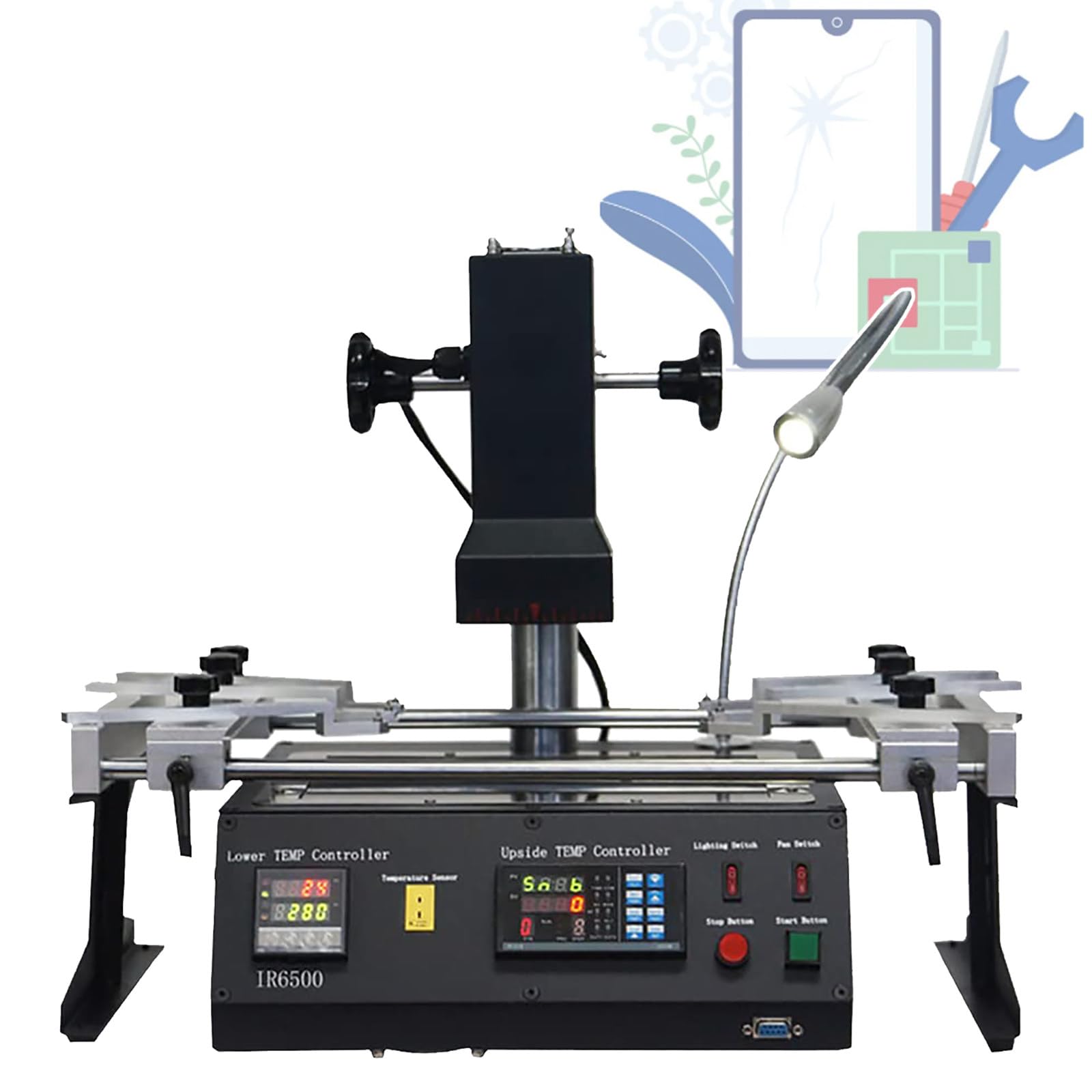 Bga Reballing Stations Kits, 220V Ac Soldering Rework Station, for Motherboard Chip Welding 1250W