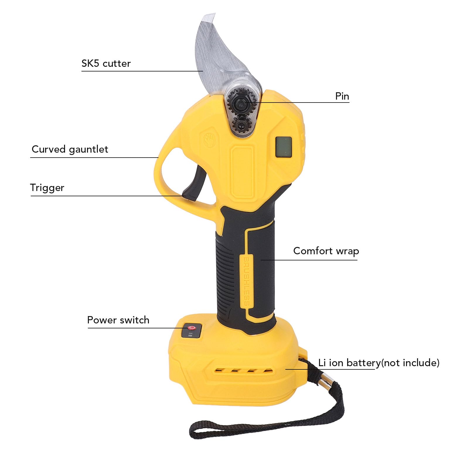 Topiky Tijeras de Podar Eléctricas Inalámbricas, Potente Cortador de Acero con Alto Contenido de Carbono para Jardineros y Paisajistas, Compatible con Baterías BL1815 BL1820