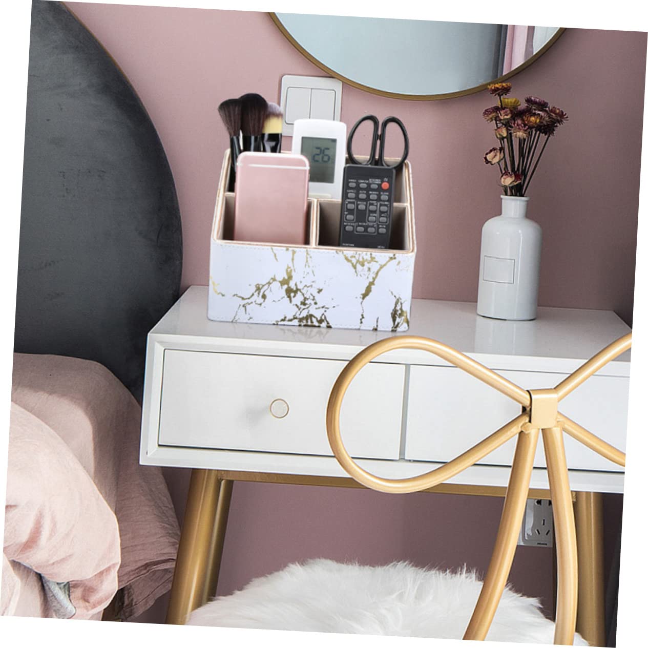 Organisateur De Bureau Blanc Multifonction – Rangement Télécommandes, Maquillage, Fournitures – Pratique Pour Salon Ou Bureau