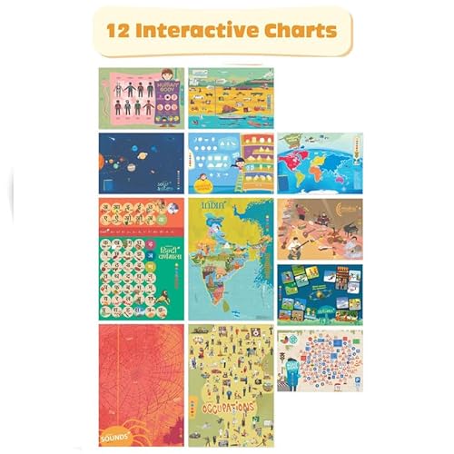 goDiscover smart book + kinder smart + smart chart with 1 talking pen, age: 2-4, 3-6, 5-10 / for kids learning toys- Multicolor - Image 4