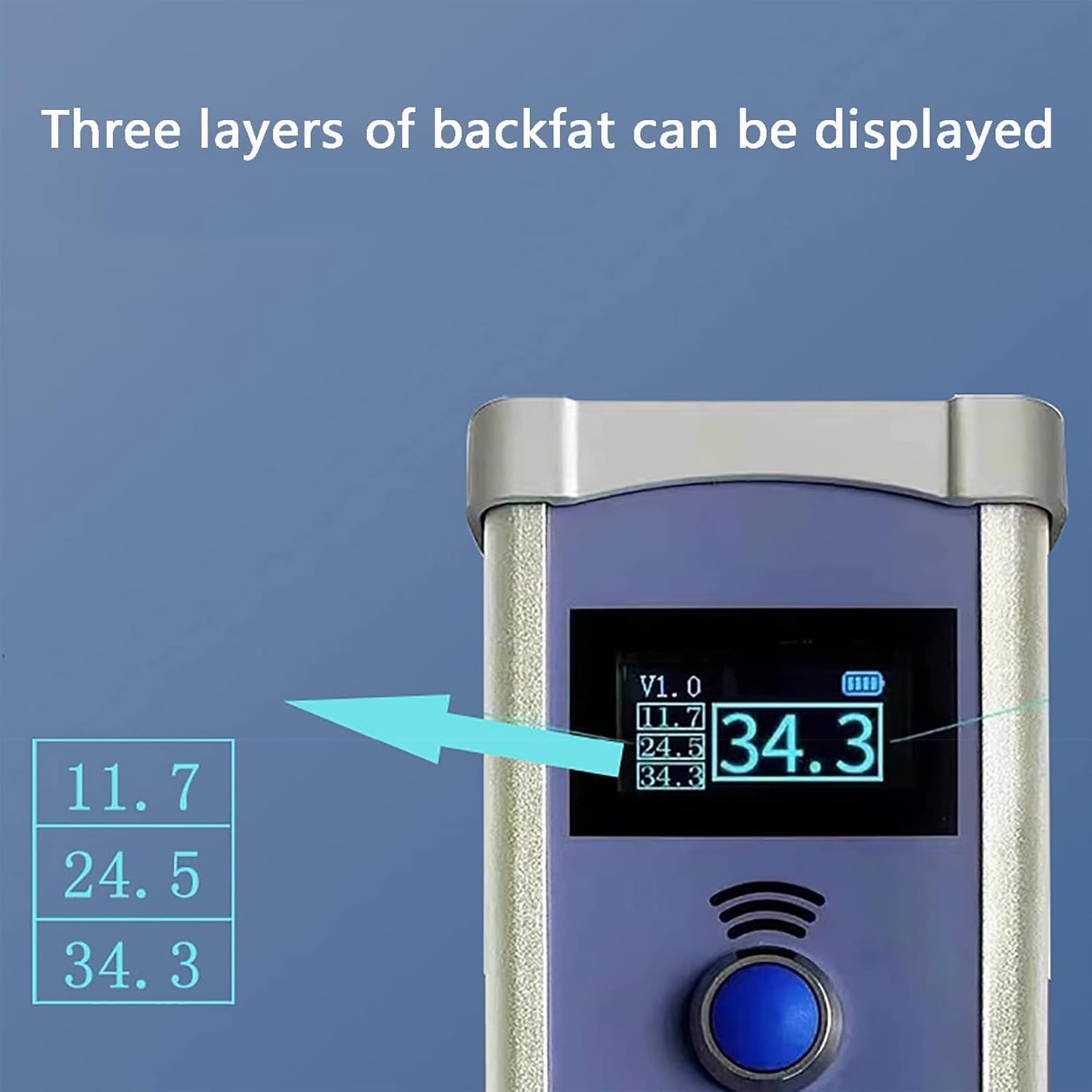 Tester de Medición de Grasa Dorsal de Cerdos, Medidor Veterinario de Grosor de Grasa Preciso, para Granjas, Hogares y Ganado