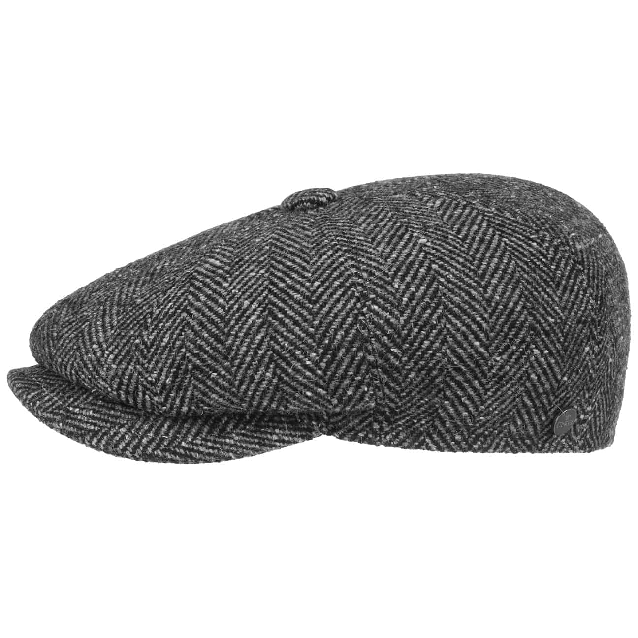 Lierys Gorra Plana Hatteras Lana Diseño en Espiga Hombre Made in Italy Otoño Invierno