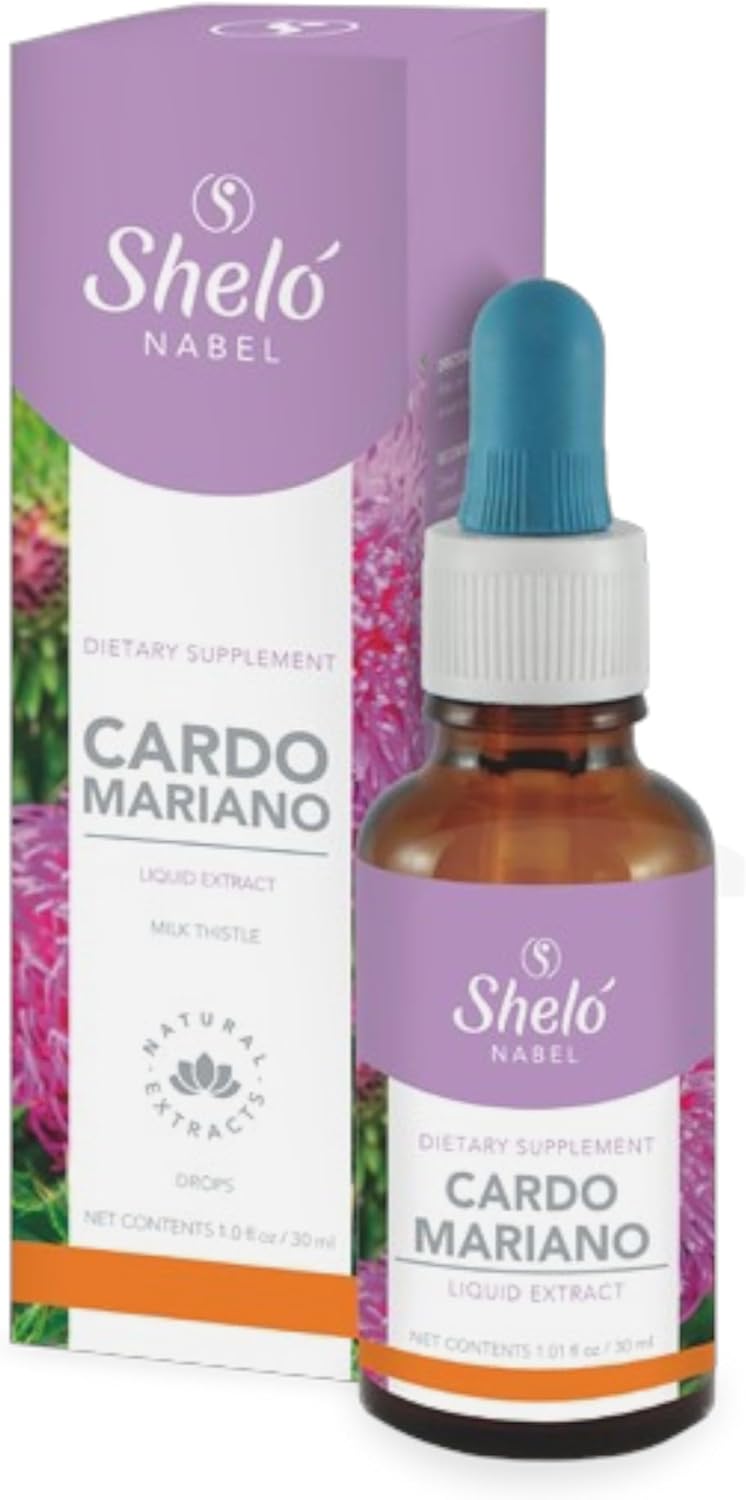 Sheló NABEL Milk Thistle, Cardo Mariano DIetarry Suppliment, Herbal Liquid Extract in Drops 1 fl oz