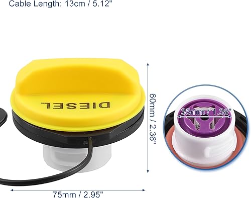 Miniatura 6 de ACROPIX Tapa para depósito de combustible diésel para Land Rover Defender Discovery 2019-on LR053666C2Z32584, paquete de 1 unidad, color amarillo
