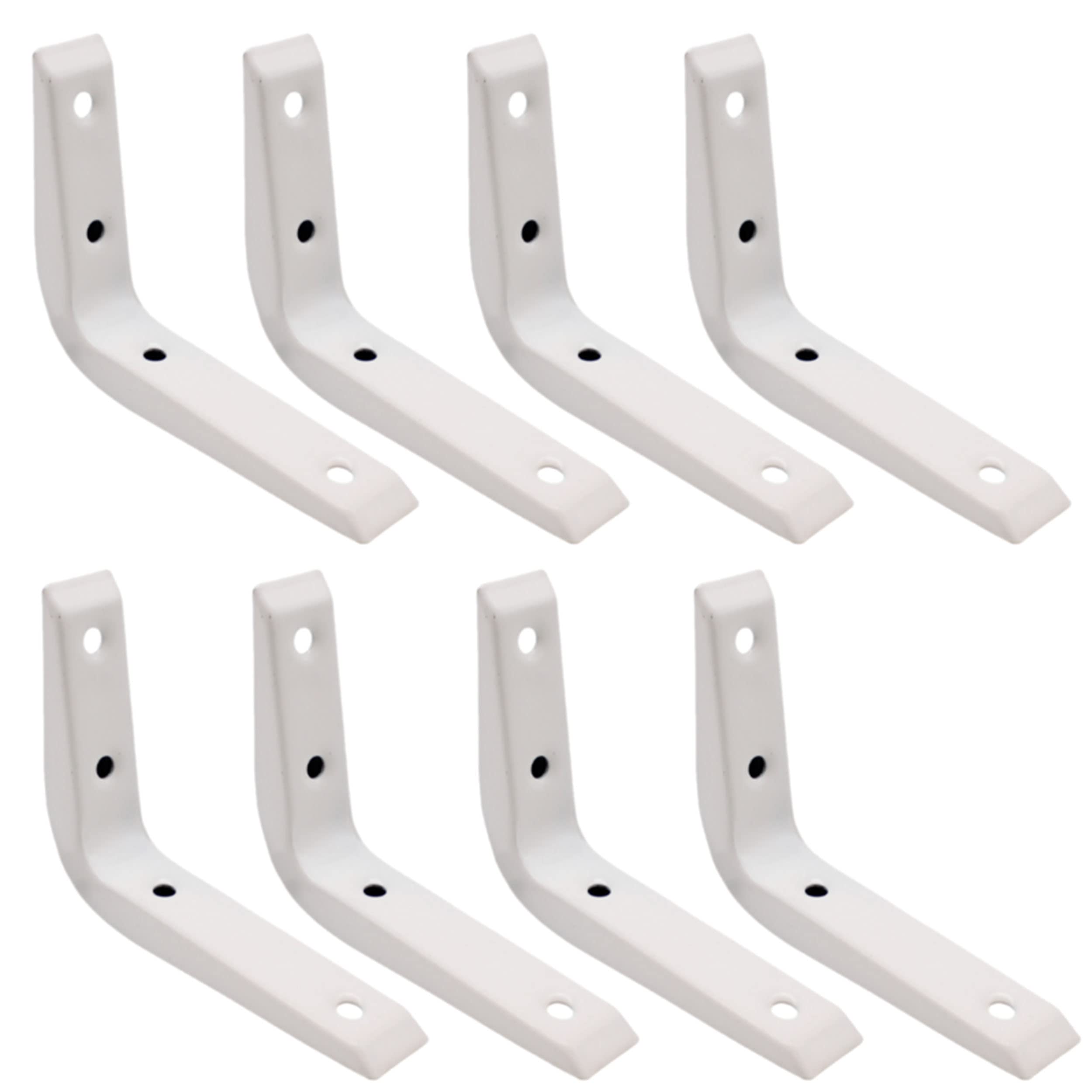 Eai White Strong Shelf Bracket Reinforced 100X75mm Pack Of 8 Brand