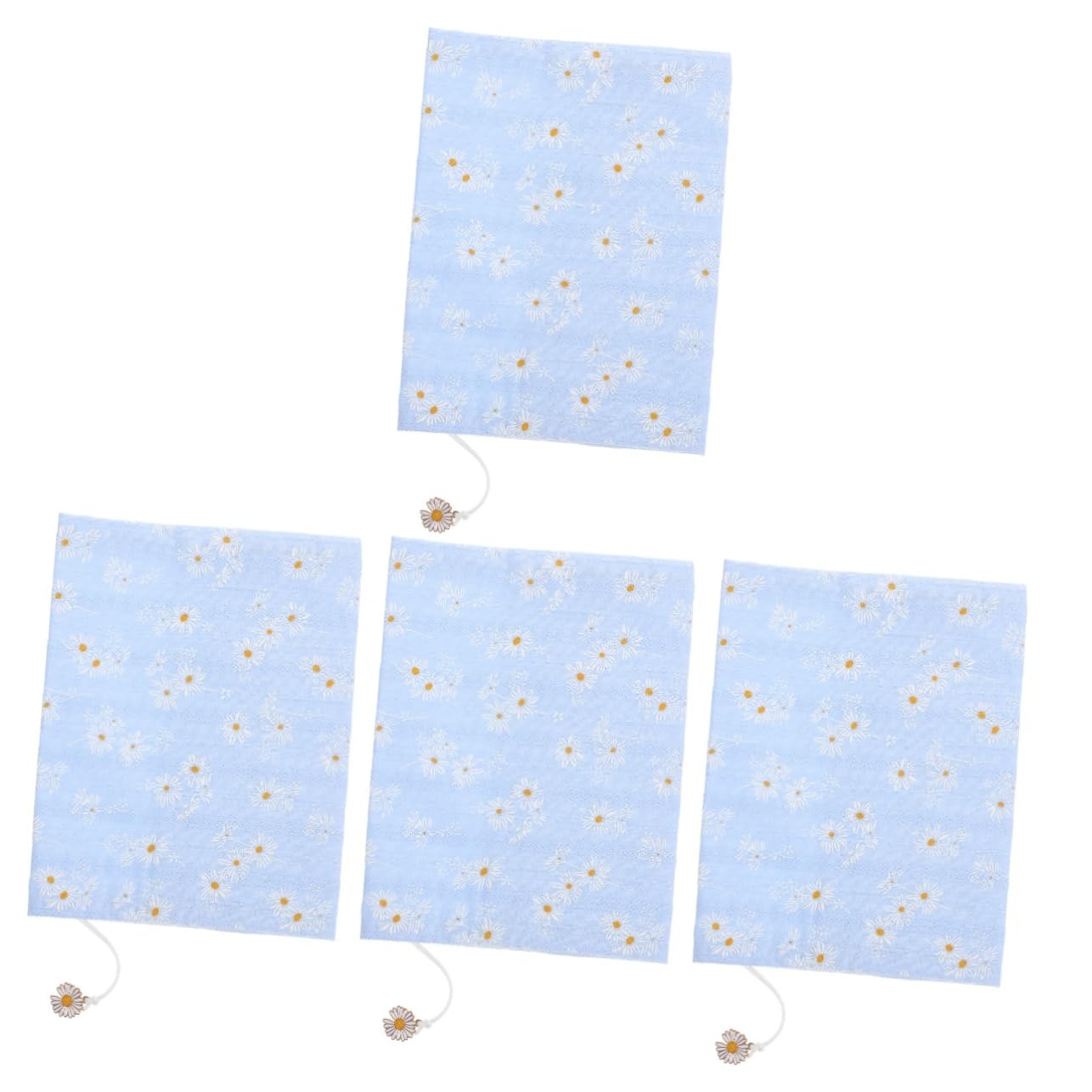 NUOBESTY 4pièces Couverture De Tissu Décorative Housse De Réutilisable Pour Carnet De Scrapbooking Design Unique Avec Motif De Marguerite