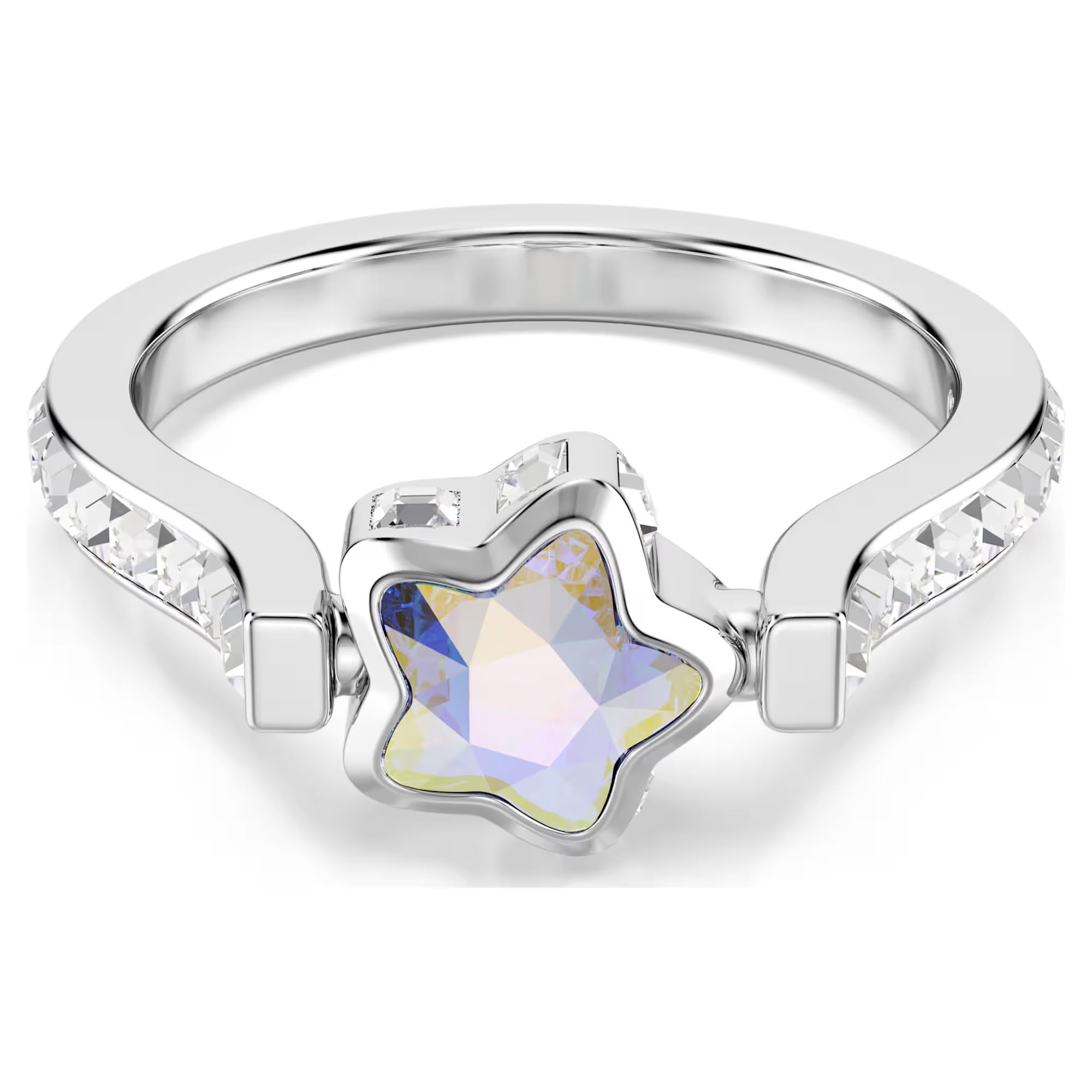 Ring Chroma, Stern, weiß, rhodiniert