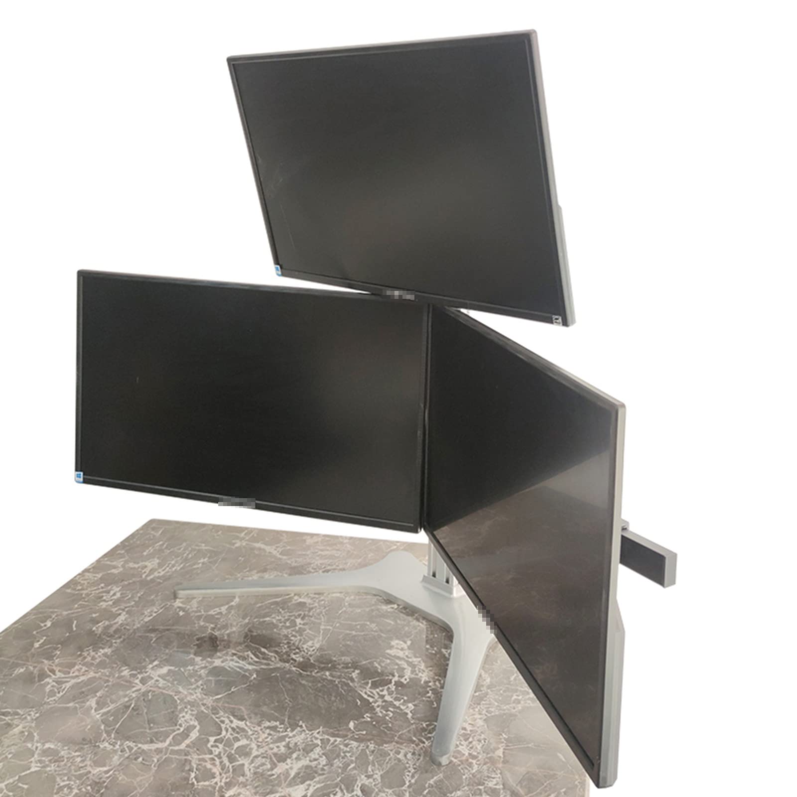 asdchZen Triple Monitor Stand For 14-32 Inch Screens,Reestanding Desk Stand With Metal Base,Pattern 75X75 And 100X100Mm